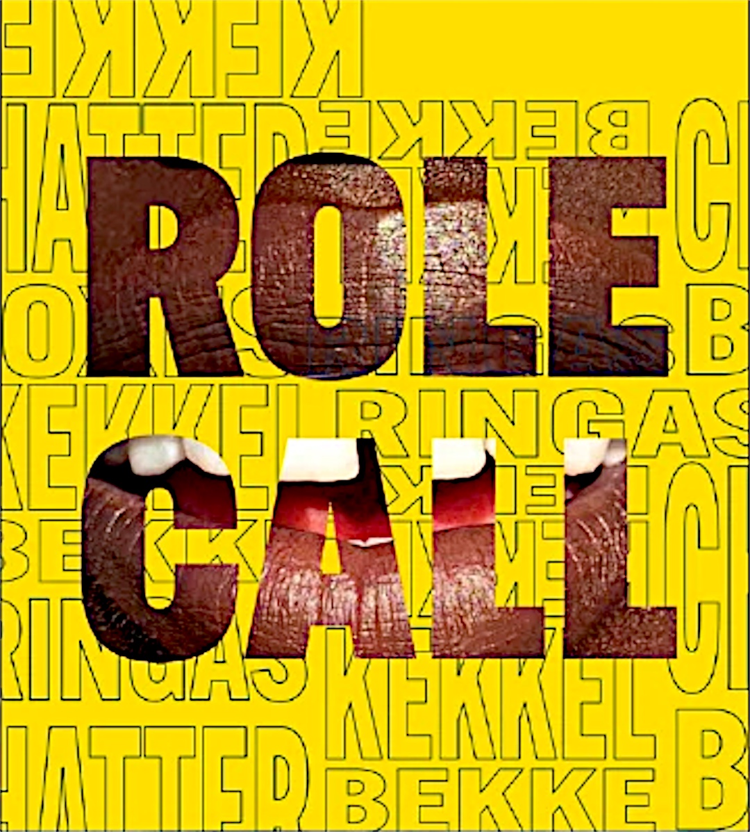 Role Call poster with photographs of mouths cut into bold yellow type